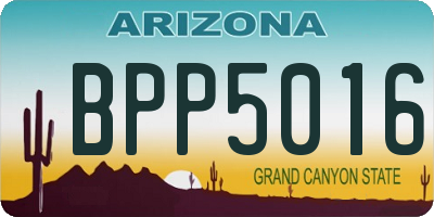 AZ license plate BPP5016
