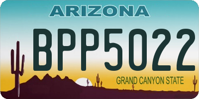 AZ license plate BPP5022