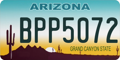 AZ license plate BPP5072