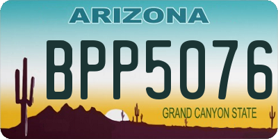 AZ license plate BPP5076