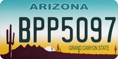 AZ license plate BPP5097