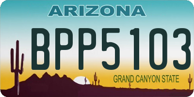 AZ license plate BPP5103