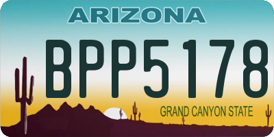 AZ license plate BPP5178