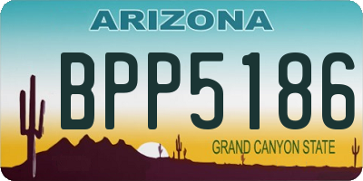 AZ license plate BPP5186