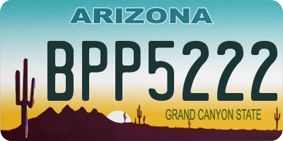AZ license plate BPP5222