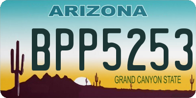 AZ license plate BPP5253