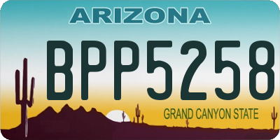 AZ license plate BPP5258