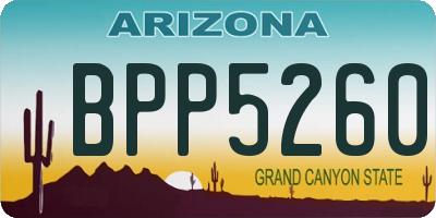AZ license plate BPP5260
