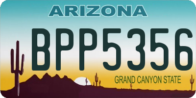 AZ license plate BPP5356