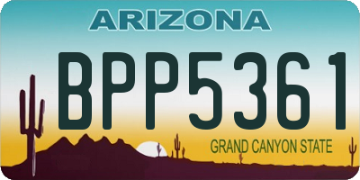 AZ license plate BPP5361