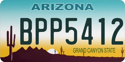 AZ license plate BPP5412