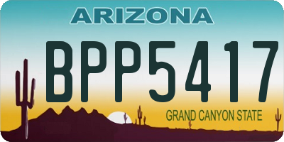 AZ license plate BPP5417