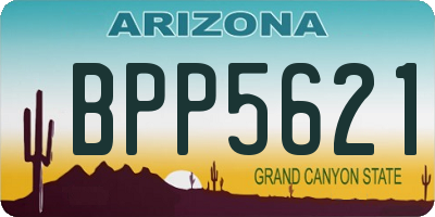 AZ license plate BPP5621