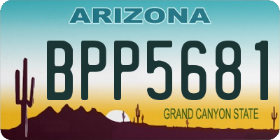 AZ license plate BPP5681