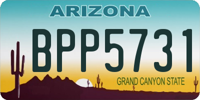 AZ license plate BPP5731