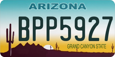 AZ license plate BPP5927