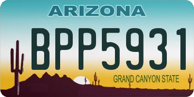 AZ license plate BPP5931