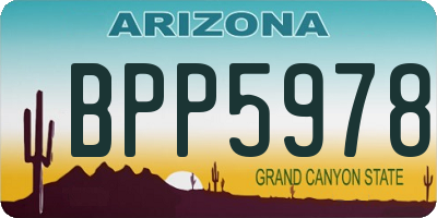 AZ license plate BPP5978