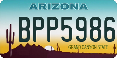 AZ license plate BPP5986