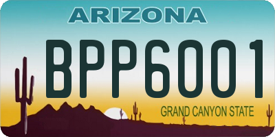AZ license plate BPP6001