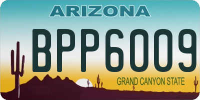 AZ license plate BPP6009