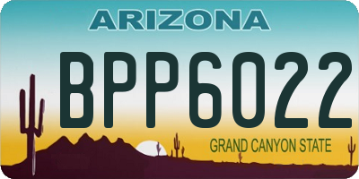 AZ license plate BPP6022