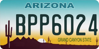 AZ license plate BPP6024