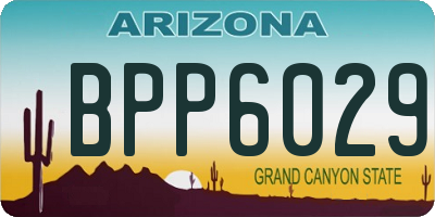 AZ license plate BPP6029