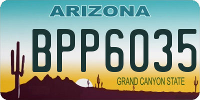 AZ license plate BPP6035