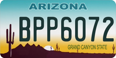 AZ license plate BPP6072