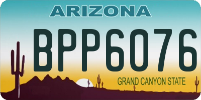 AZ license plate BPP6076