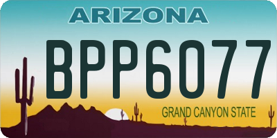 AZ license plate BPP6077