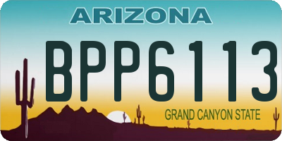 AZ license plate BPP6113