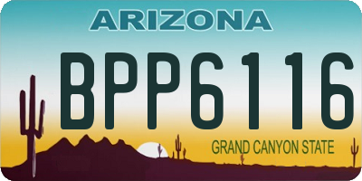 AZ license plate BPP6116