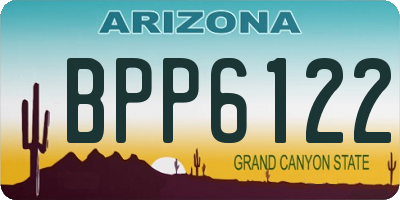 AZ license plate BPP6122