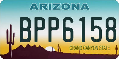 AZ license plate BPP6158