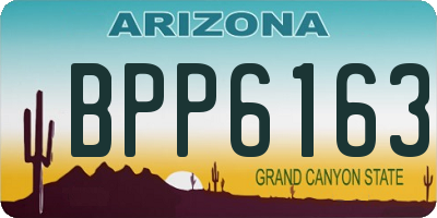 AZ license plate BPP6163
