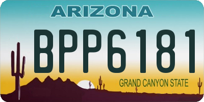 AZ license plate BPP6181