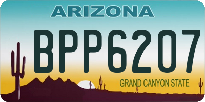 AZ license plate BPP6207