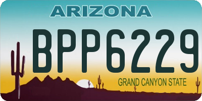 AZ license plate BPP6229