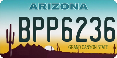 AZ license plate BPP6236