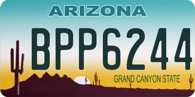 AZ license plate BPP6244