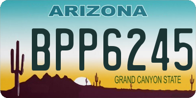 AZ license plate BPP6245
