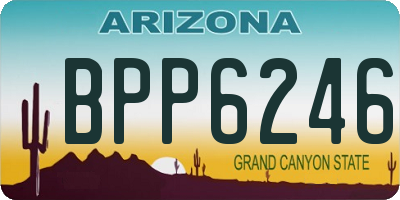 AZ license plate BPP6246