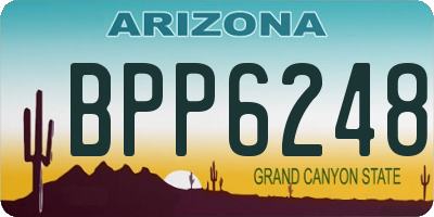 AZ license plate BPP6248