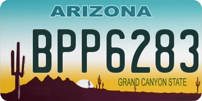 AZ license plate BPP6283