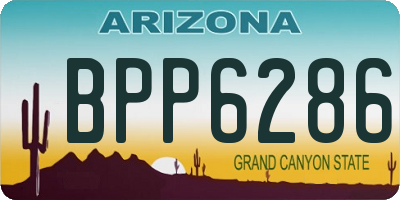 AZ license plate BPP6286