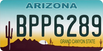 AZ license plate BPP6289