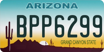 AZ license plate BPP6299