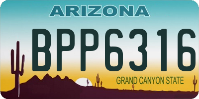 AZ license plate BPP6316